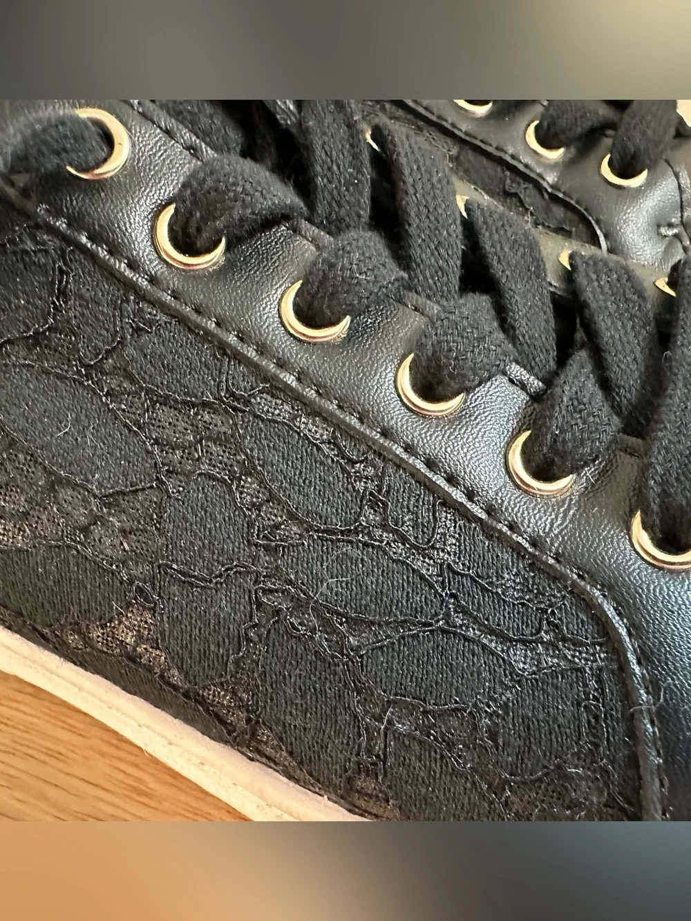 White House Black Market Black Lace Sneakers